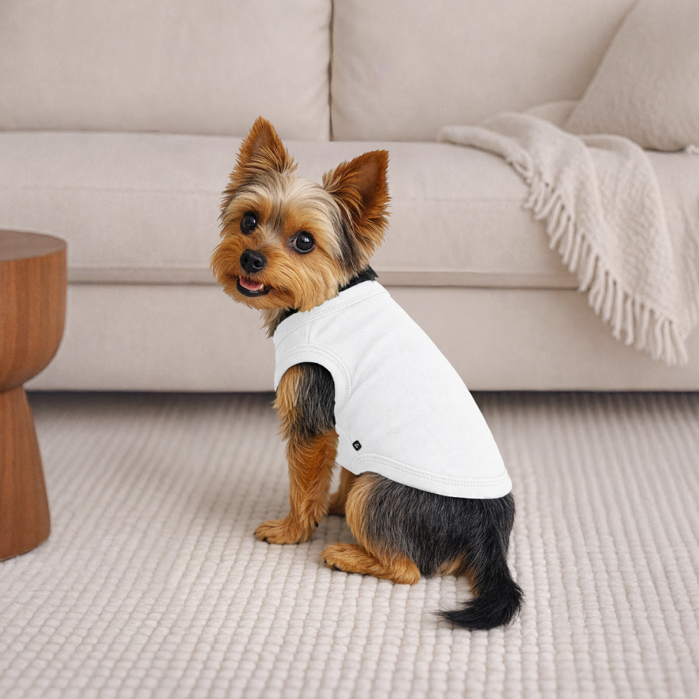 Premium ekologisk hund-T-shirt - vit