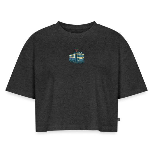 StillGood Women’s Oversized Organic Cropped T-Shirt - heather anthracite