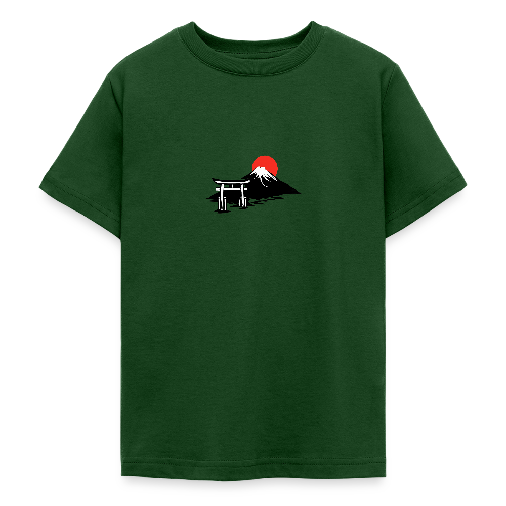 T-shirt tonåring JPN sunrise - skogsgrön