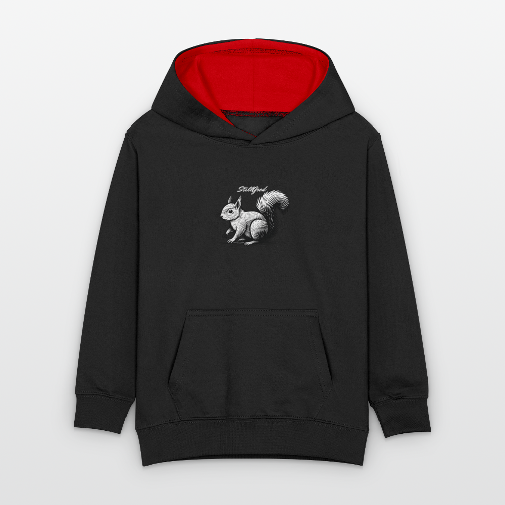 Kontrastluvtröja barn - svart/röd