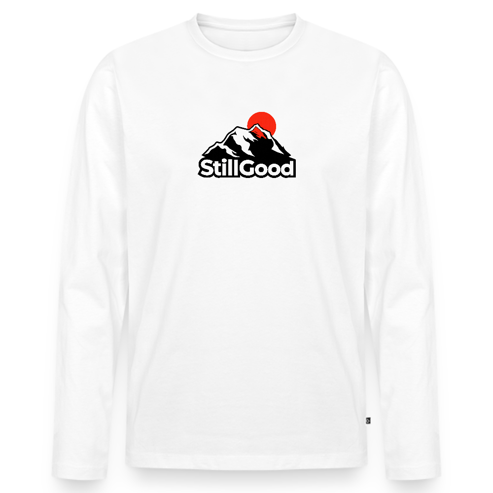 Ekologisk långärmad premium-T-shirt herr - vit