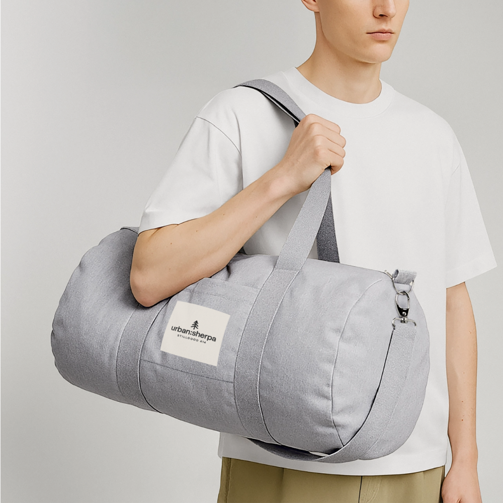 StillGood - Återvunnen duffelväska i kanvas - gråmelerad