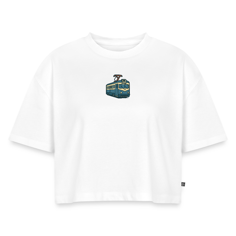 StillGood Women’s Oversized Organic Cropped T-Shirt - white