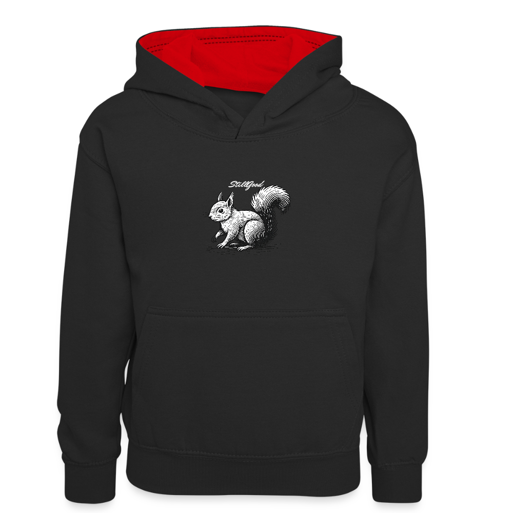 Kontrastluvtröja barn - svart/röd