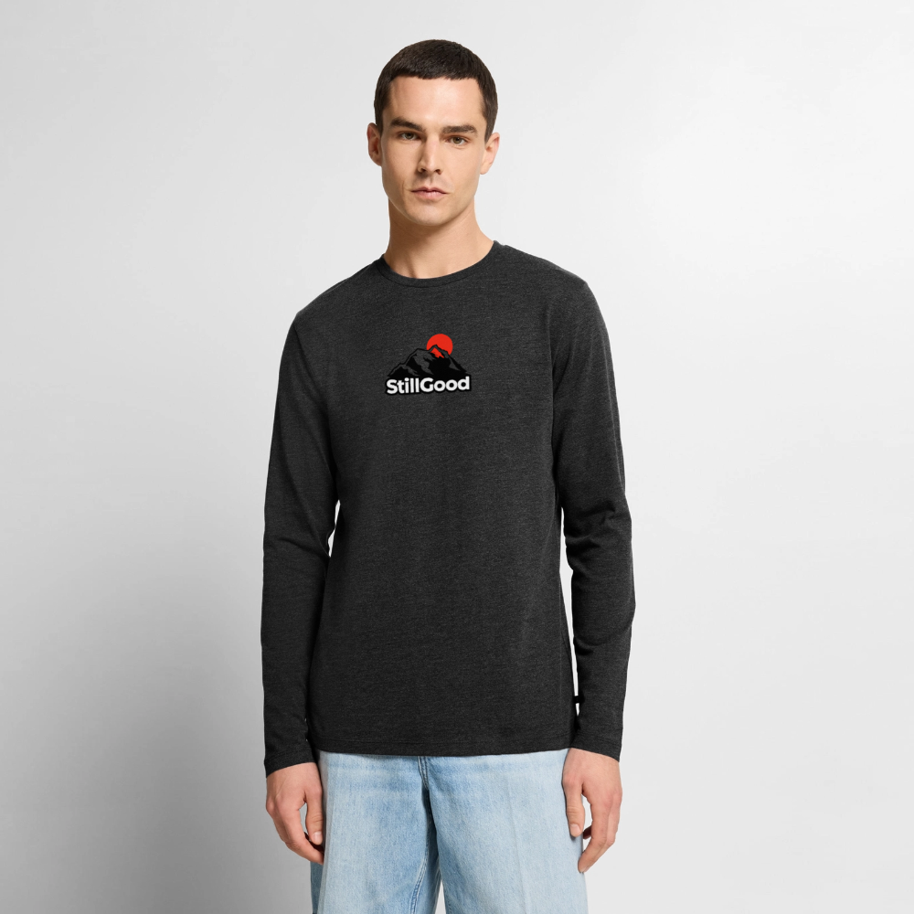 Ekologisk långärmad premium-T-shirt herr - antracitmelerad