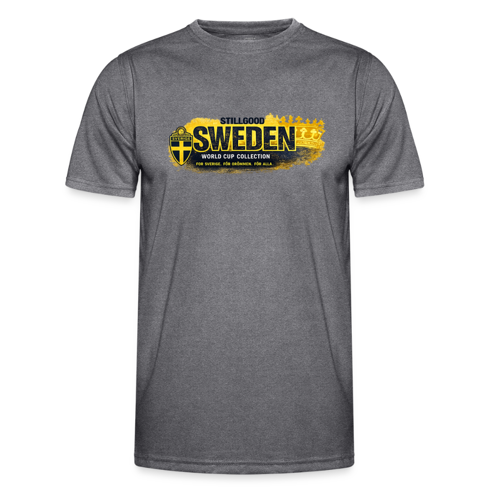 Funktions-T-shirt herr Sverige! - mörkmelerad 