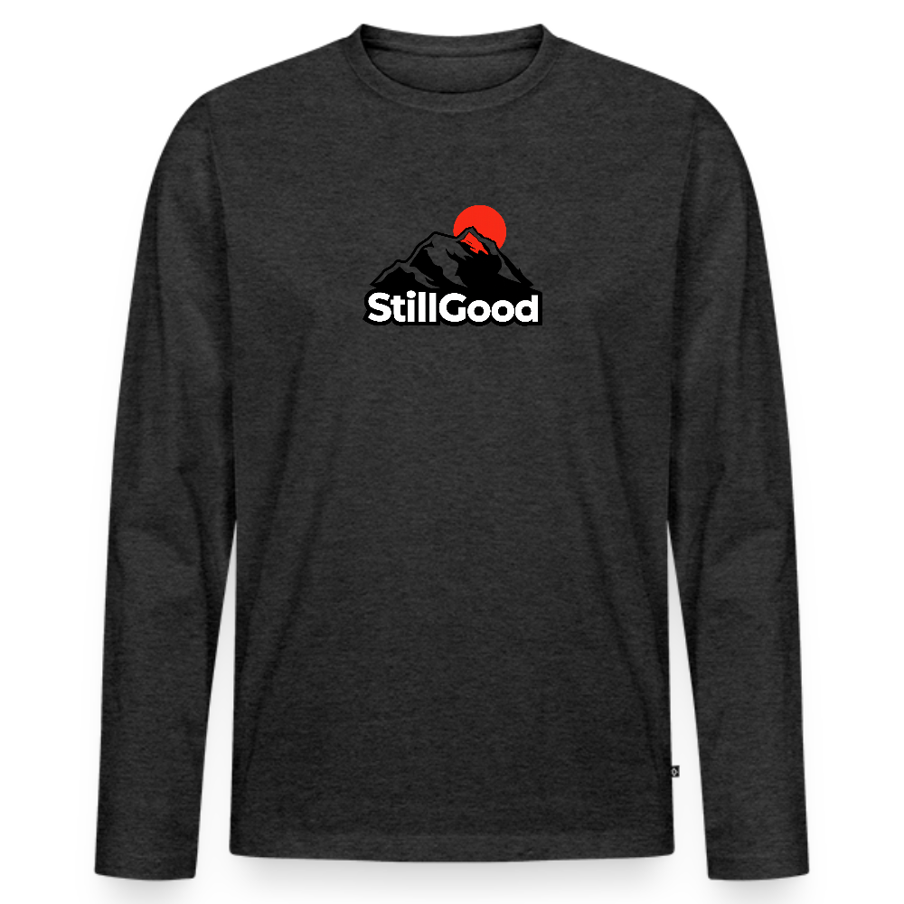 Ekologisk långärmad premium-T-shirt herr - antracitmelerad