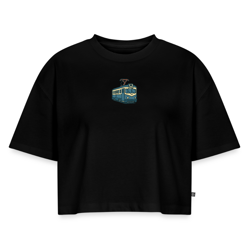 StillGood Women’s Oversized Organic Cropped T-Shirt - black