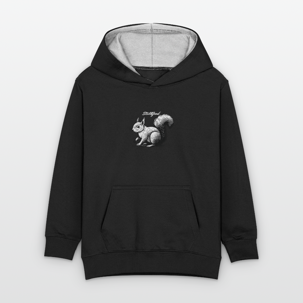 Kontrastluvtröja barn - svart/gråmelerad