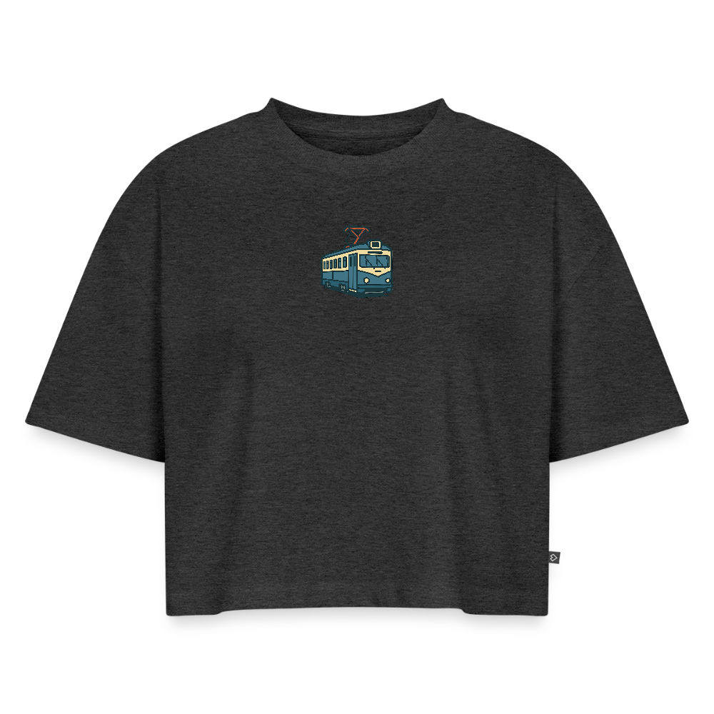 StillGood Women’s Oversized Organic Cropped T-Shirt - heather anthracite